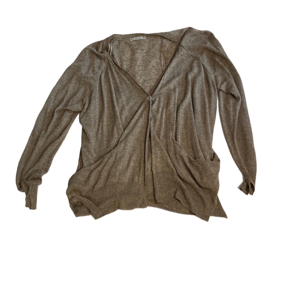 Women’s Zara knit tan cardigan. Size S